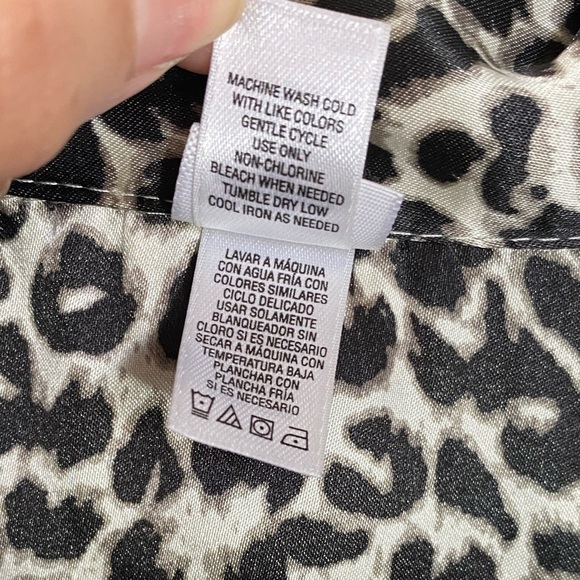 Pink K satin leopard print pajama set size L - Picture 5 of 9